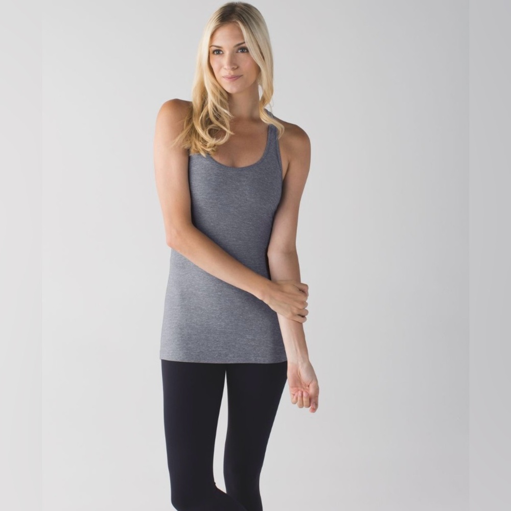 Lululemon Cool Racerback Heathered Slate gray size 2